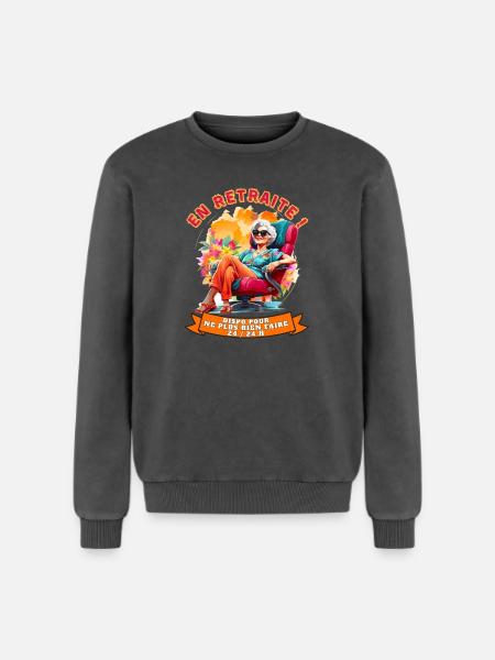 Retraitée libre et coloré - Sweatshirt unisexe Premium acid-wash en coton - noir délavé acide