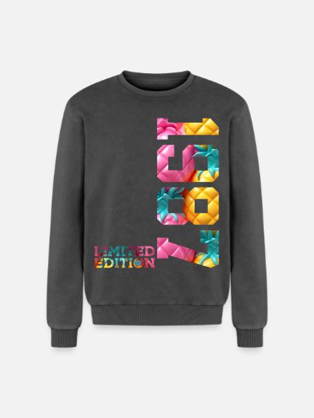 39TH BIRTHDAY LIMITED EDITION 1987 - Relaxed Unisex Premium Acid Washed Sweatshirt - acid washed black
