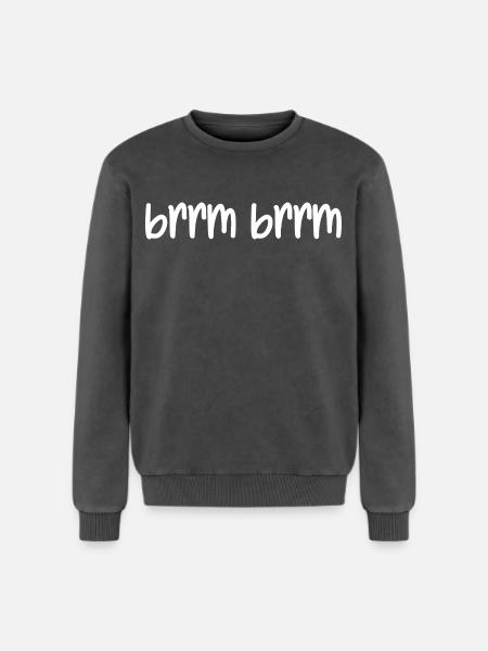 brrm brrm - Relaxed Unisex Premium Acid Washed Sweatshirt - acid washed black