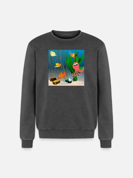 Marine life - Relaxed Unisex Premium Acid Washed Sweatshirt - acid washed black
