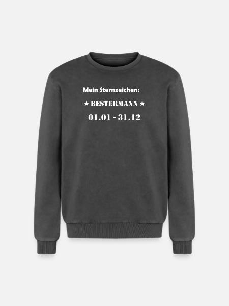 Bester Mann Wassermann Sternzeichen - Relaxed Unisex Premium Acid-Washed Sweatshirt - Schwarz Acid Wash