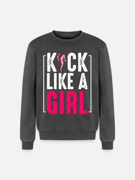 Kickboxing - Relaxed Unisex Premium Acid-Washed Sweatshirt - Schwarz Acid Wash