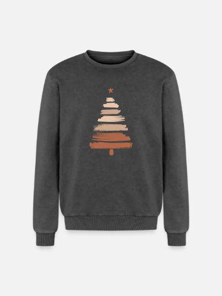 Christmas Tree - Relaxed Unisex Premium Acid Washed Sweatshirt - acid washed black