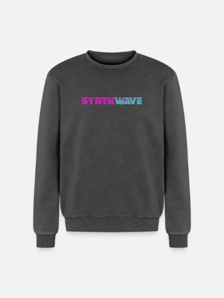 Synthwave - Relaxed Unisex Premium Acid-Washed Sweatshirt - Schwarz Acid Wash