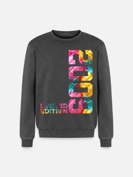 17TH BIRTHDAY LIMITED EDITION 2009 - Relaxed Unisex Premium Acid Washed Sweatshirt - acid washed black