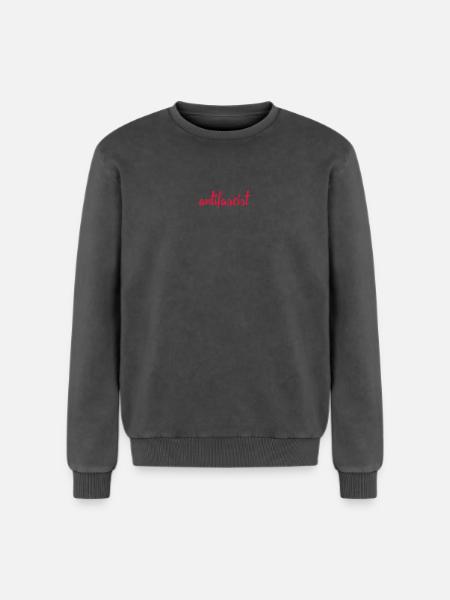Always Antifascist - Relaxed Unisex Premium Acid-Washed Sweatshirt - Schwarz Acid Wash