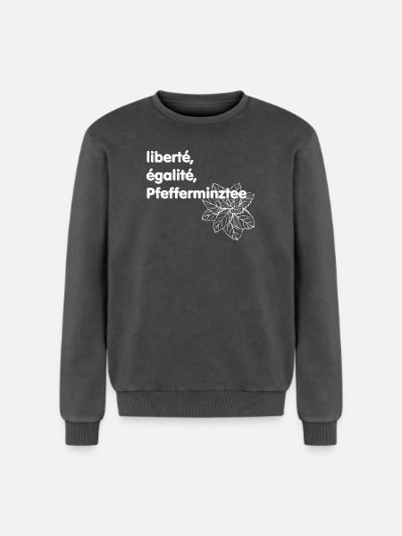 Liberté Egalité Pfefferminztee - Relaxed Unisex Premium Acid-Washed Sweatshirt - Schwarz Acid Wash