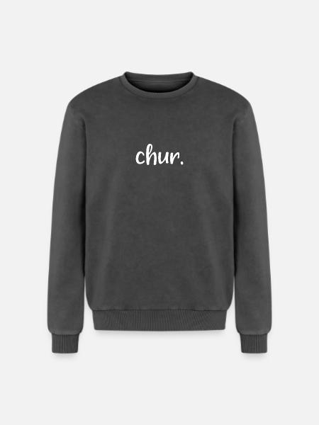 Chur - Relaxed Unisex Premium Acid Washed Sweatshirt - acid washed black