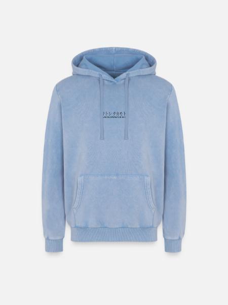 Satoshi Nakamoto - Sweat à capuche unisexe Premium acid-wash en coton - bleu délavé acide