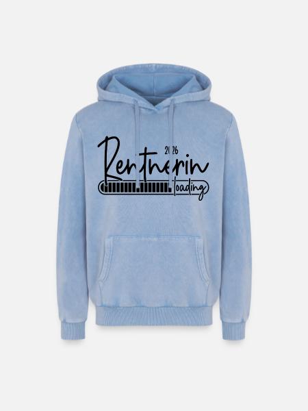 Rentnerin 2026 Loading - Relaxed Unisex Premium Acid-Washed Hoodie - Blau Acid Wash