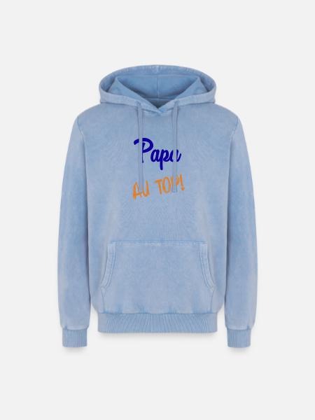 DAD - Relaxed Unisex Premium Acid Washed Hoodie - acid washed blue