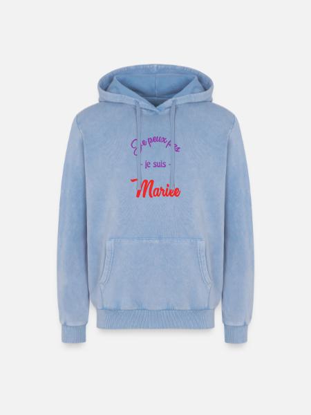 MARIEE. FUTURE MARIEE - Sweat à capuche unisexe Premium acid-wash en coton - bleu délavé acide