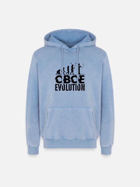 hautbois - Sweat à capuche unisexe Premium acid-wash en coton - bleu délavé acide