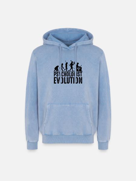 psychologue - Sweat à capuche unisexe Premium acid-wash en coton - bleu délavé acide