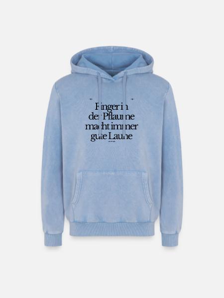 Finger in der Pflaume - Relaxed Unisex Premium Acid-Washed Hoodie - Blau Acid Wash