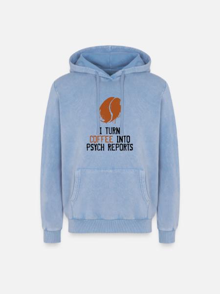psychologist - Relaxed Unisex Premium Acid Washed Hoodie - acid washed blue