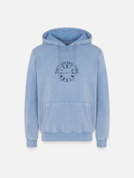 Le temps n’est pas remboursable - Sweat à capuche unisexe Premium acid-wash en coton - bleu délavé acide