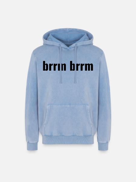 brrm brrm - Relaxed Unisex Premium Acid Washed Hoodie - acid washed blue