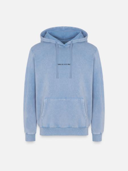 IPA - kæn jʊ͡ɹ ɹiːd ðɪs - Relaxed Unisex Premium Acid-Washed Hoodie - Blau Acid Wash