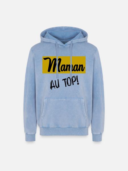 GRANNY. MOTHER'S DAY - Relaxed Unisex Premium Acid Washed Hoodie - acid washed blue