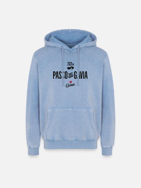 Gavia Pass - Relaxed Unisex Premium Acid-Washed Hoodie - Blau Acid Wash