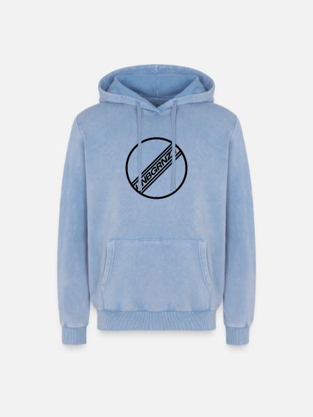 UNBGRNZT by Unlimited Apparel - Relaxed Unisex Premium Acid Washed Hoodie - acid washed blue