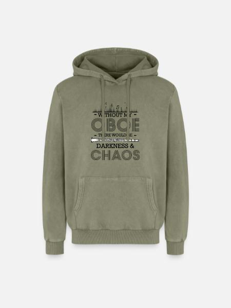 hautbois - Sweat à capuche unisexe Premium acid-wash en coton - vert délavé acide