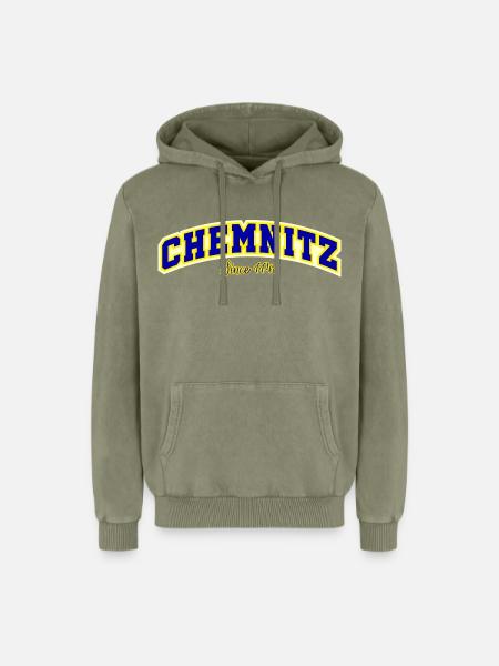 CHEMNITZ - Relaxed Unisex Premium Acid-Washed Hoodie - Grün Acid Wash