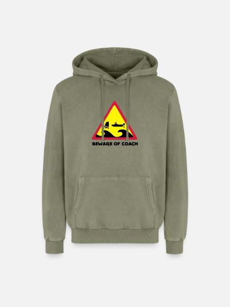 Beware Of Coach - Opti Edition - Relaxed Unisex Premium Acid-Washed Hoodie - Grün Acid Wash