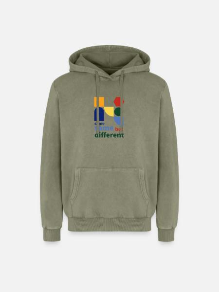 same same but different - Relaxed Unisex Premium Acid-Washed Hoodie - Grün Acid Wash