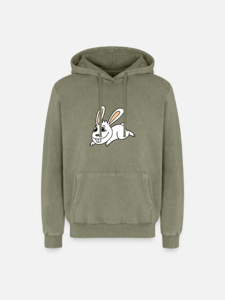 Rabbit easter - Relaxed Unisex Premium Acid Washed Hoodie - acid washed green