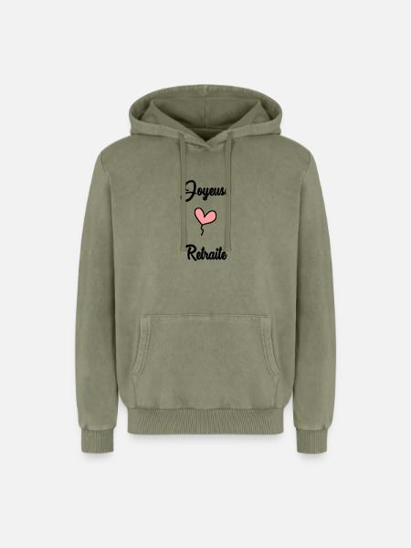 RETIREMENT. RETIREMENT. RETIRED - Relaxed Unisex Premium Acid Washed Hoodie - acid washed green