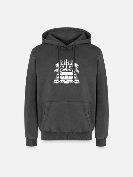 Brauer logo - Relaxed Unisex Premium Acid-Washed Hoodie - Schwarz Acid Wash