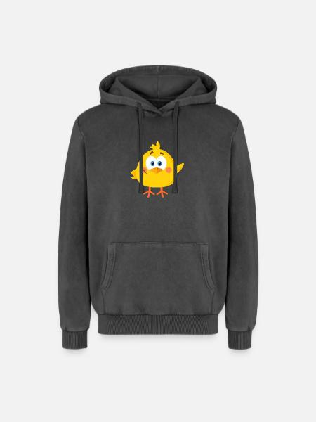 Little chick - Relaxed Unisex Premium Acid Washed Hoodie - acid washed black