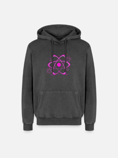 Physiker - Relaxed Unisex Premium Acid-Washed Hoodie - Schwarz Acid Wash