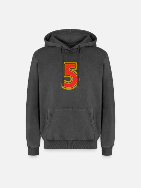 5 - Sweat à capuche unisexe Premium acid-wash en coton - noir délavé acide