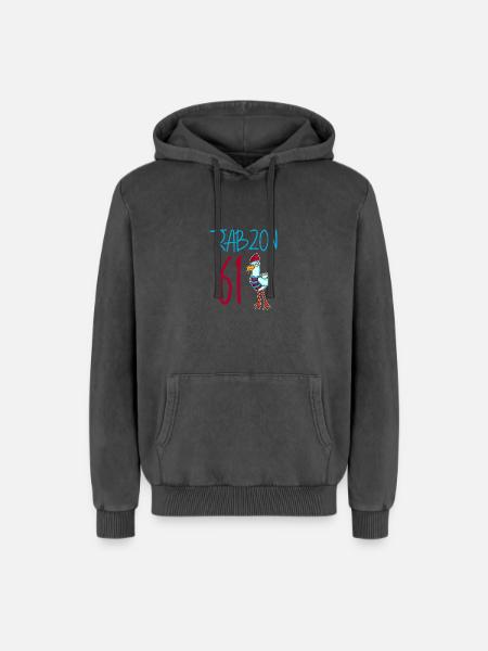Trabzon 61 Turkey city - Relaxed Unisex Premium Acid Washed Hoodie - acid washed black