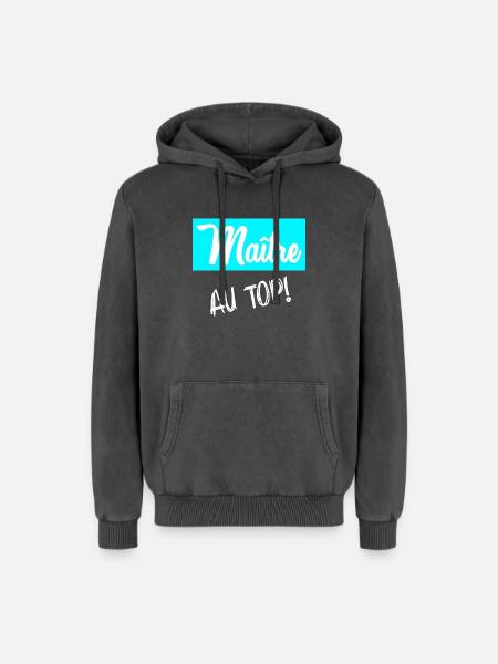 MASTER. MASTER - Relaxed Unisex Premium Acid Washed Hoodie - acid washed black