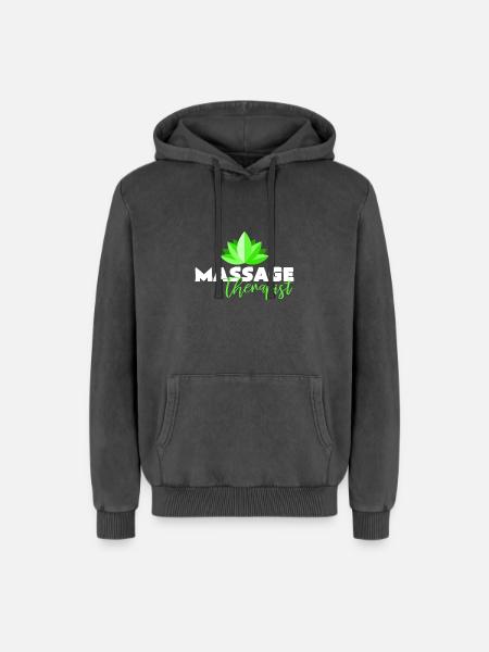 massage - Relaxed Unisex Premium Acid Washed Hoodie - acid washed black