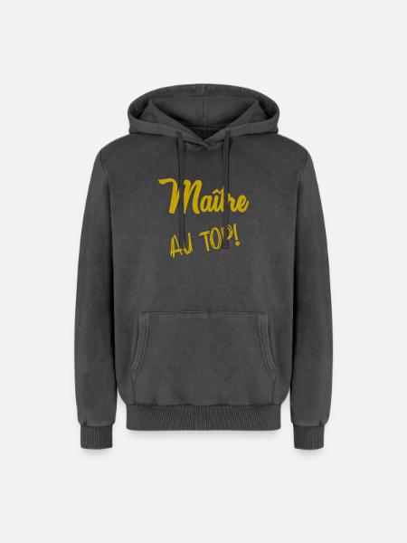 MASTER. MASTER - Relaxed Unisex Premium Acid Washed Hoodie - acid washed black