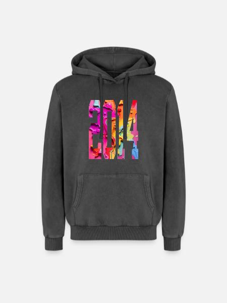BUNT 12TH BIRTHDAY 2014 - Relaxed Unisex Premium Acid Washed Hoodie - acid washed black