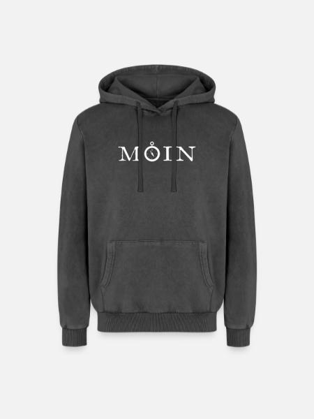 Moin - Relaxed Unisex Premium Acid-Washed Hoodie - Schwarz Acid Wash