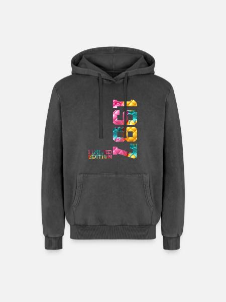 39TH BIRTHDAY LIMITED EDITION 1987 - Relaxed Unisex Premium Acid Washed Hoodie - acid washed black
