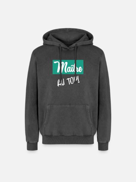 MASTER. MASTER - Relaxed Unisex Premium Acid Washed Hoodie - acid washed black