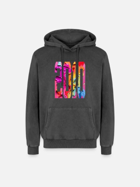 BUNT 16E ANNIVERSAIRE 2010 - Sweat à capuche unisexe Premium acid-wash en coton - noir délavé acide