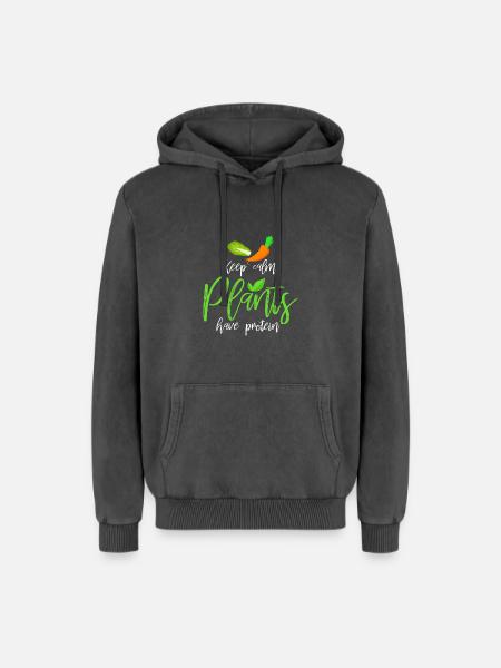 Vegan - Relaxed Unisex Premium Acid Washed Hoodie - acid washed black