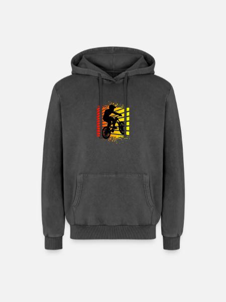 Mountain bike mountain bikers - Relaxed Unisex Premium Acid Washed Hoodie - acid washed black