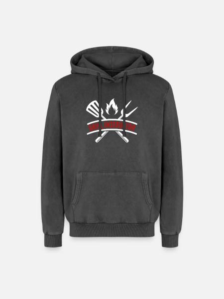instructeur de grillades - Sweat à capuche unisexe Premium acid-wash en coton - noir délavé acide