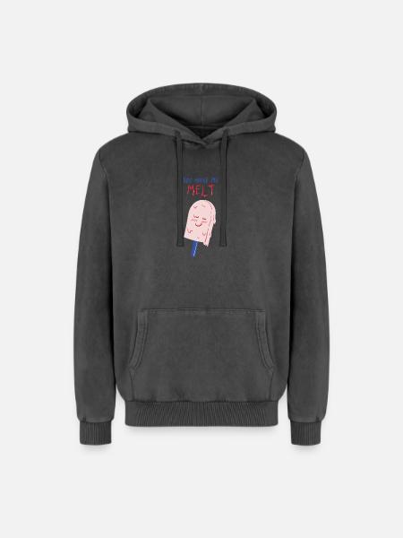you make me melt icecream - Relaxed Unisex Premium Acid Washed Hoodie - acid washed black