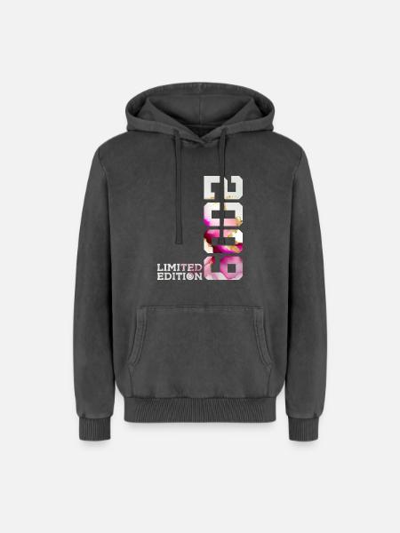 LIMITED EDITION 2009 17TH BIRTHDAY - Relaxed Unisex Premium Acid Washed Hoodie - acid washed black